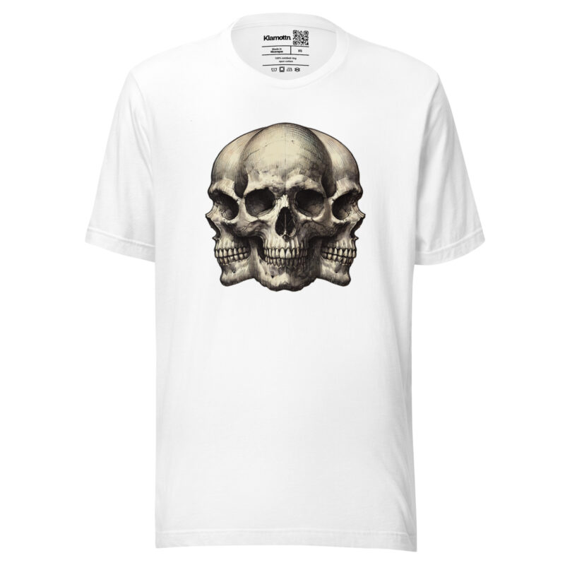 Dreifacher Totenschädel Unisex-T-Shirt – T-Shirts – klamottn.de
