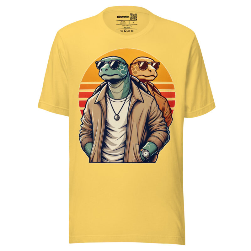Schildkröten im Retro-Sunset-Style Unisex-T-Shirt – T-Shirts – klamottn.de