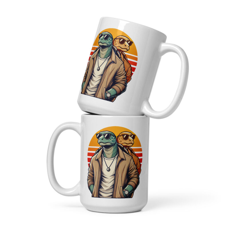 Schildkröten in Retro-Sunset-Style Tasse – Home & Living – klamottn.de