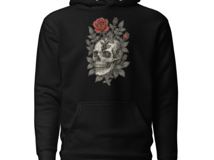 Schädel mit blutroter Rose Unisex-Kapuzenpullover – Hoodies – klamottn.de Schädel mit blutroter Rose Unisex-Kapuzenpullover – Hoodies – klamottn.de