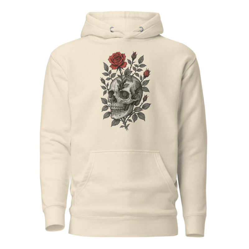 Schädel mit blutroter Rose Unisex-Kapuzenpullover – Hoodies – klamottn.de