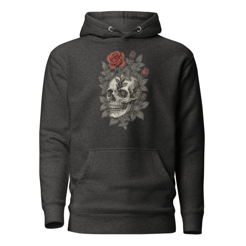 Schädel mit blutroter Rose Unisex-Kapuzenpullover – Hoodies – klamottn.de