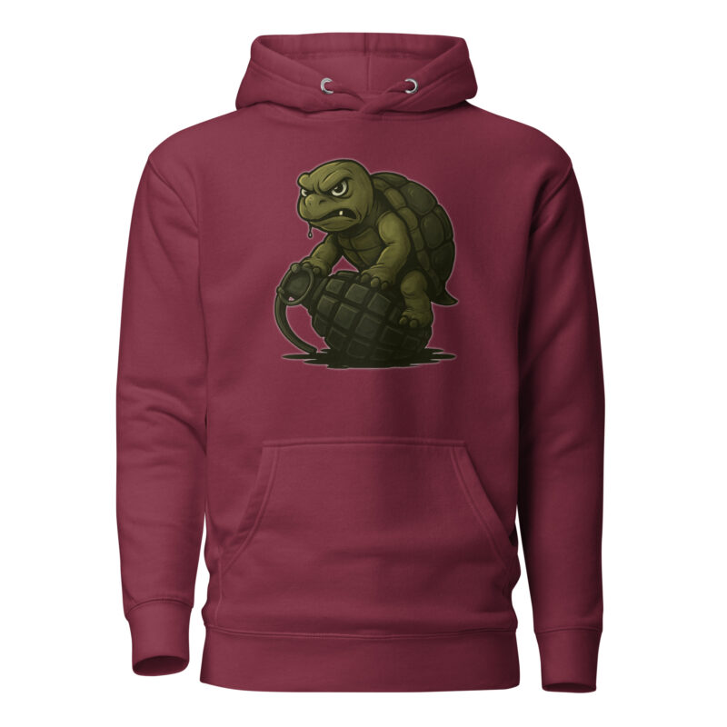 Wütende Schildkröte auf Granate Unisex-Kapuzenpullover – Hoodies – klamottn.de