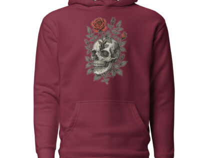 Schädel mit blutroter Rose Unisex-Kapuzenpullover – Hoodies – klamottn.de Schädel mit blutroter Rose Unisex-Kapuzenpullover – Hoodies – klamottn.de