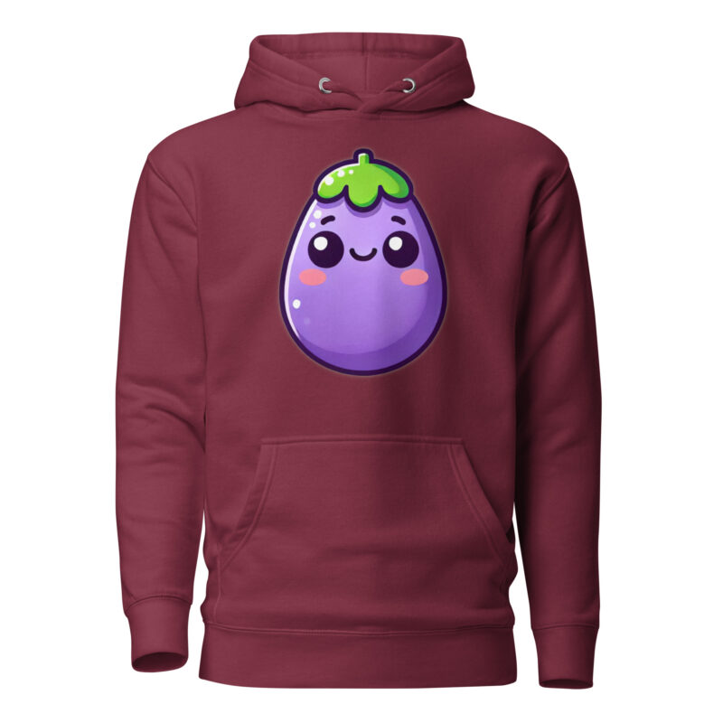 Kawaii Aubergine Unisex-Kapuzenpullover – Hoodies – klamottn.de