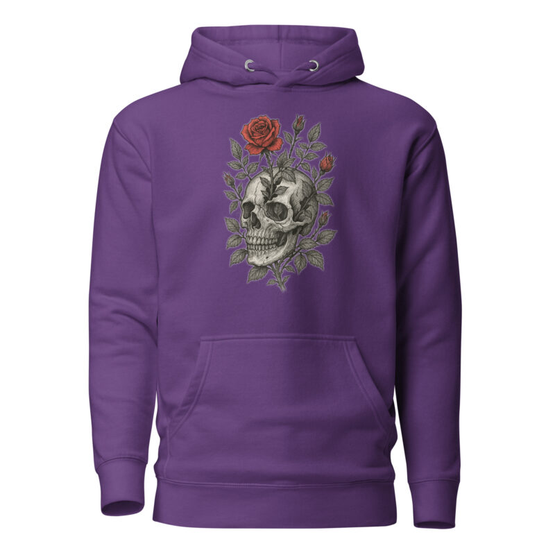Schädel mit blutroter Rose Unisex-Kapuzenpullover – Hoodies – klamottn.de