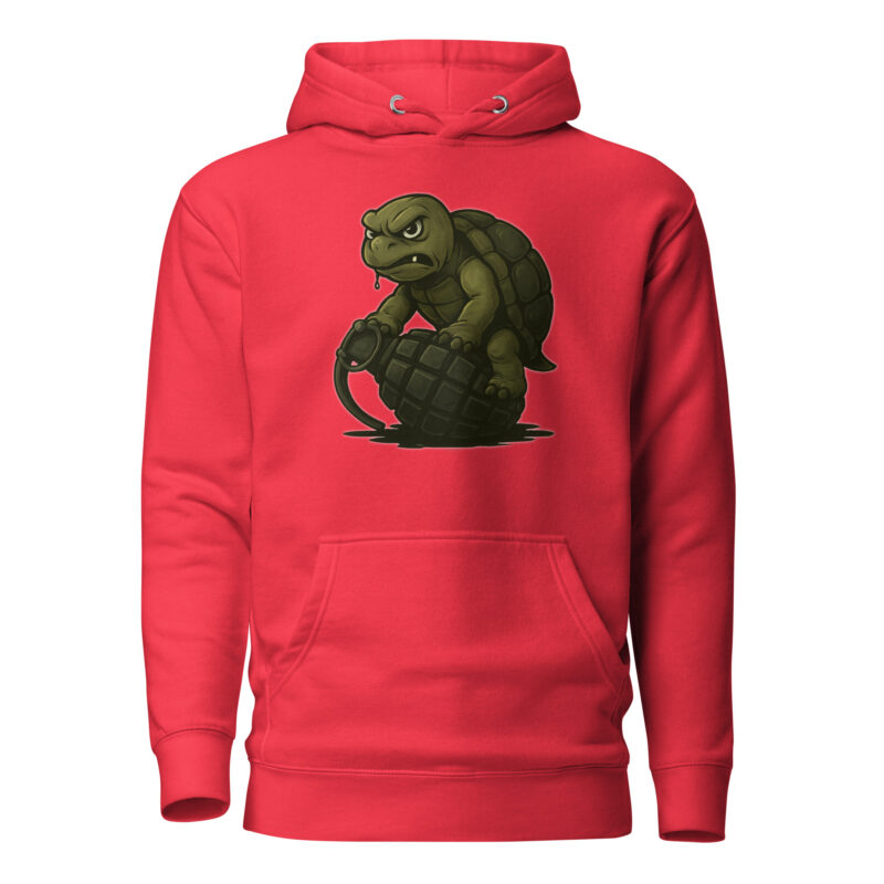 Wütende Schildkröte auf Granate Unisex-Kapuzenpullover – Hoodies – klamottn.de