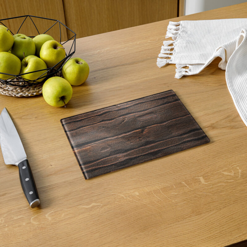 Rustikale Holzoptik Schneidebrett aus Glas – Home & Living – klamottn.de