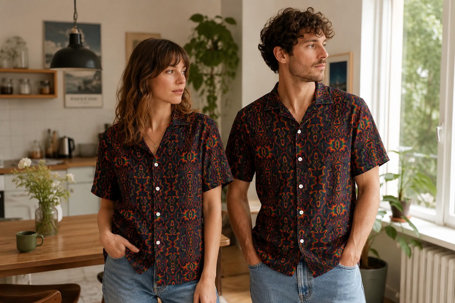 Psychedelische Farbwirbel Unisex-Hemd – Hemden – Klamottn™ Psychedelische Farbwirbel Unisex-Hemd – Hemden – Klamottn™