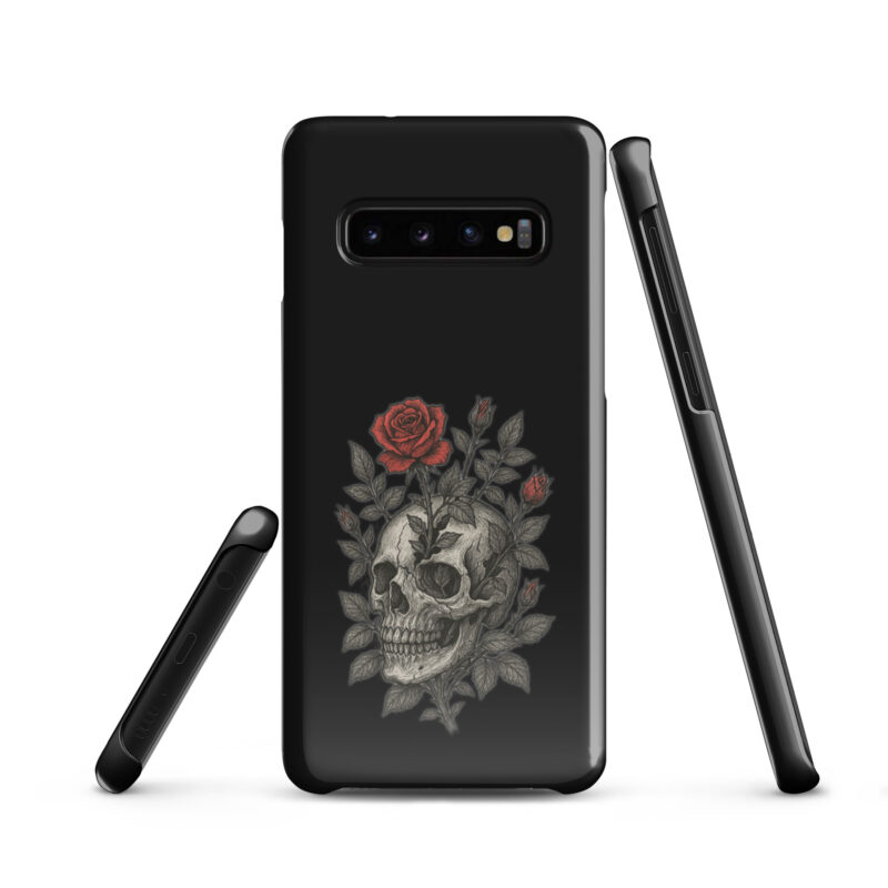 Schädel mit blutroter Rose Snapcase Samsung®-Hülle – Accessoires – klamottn.de
