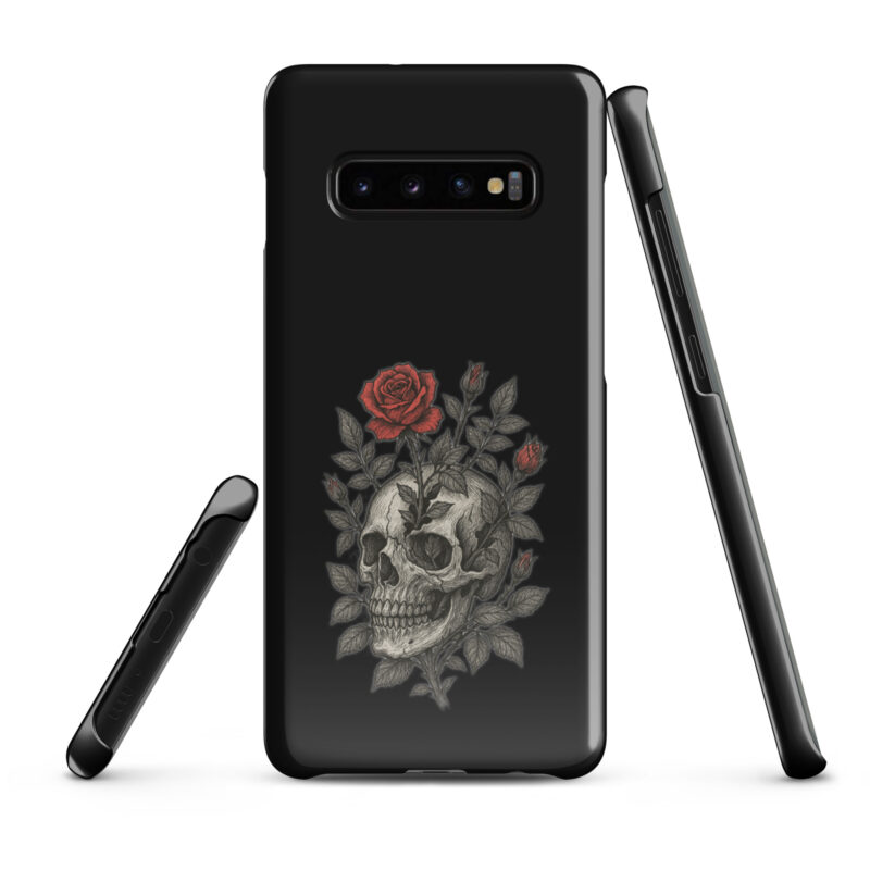 Schädel mit blutroter Rose Snapcase Samsung®-Hülle – Accessoires – klamottn.de