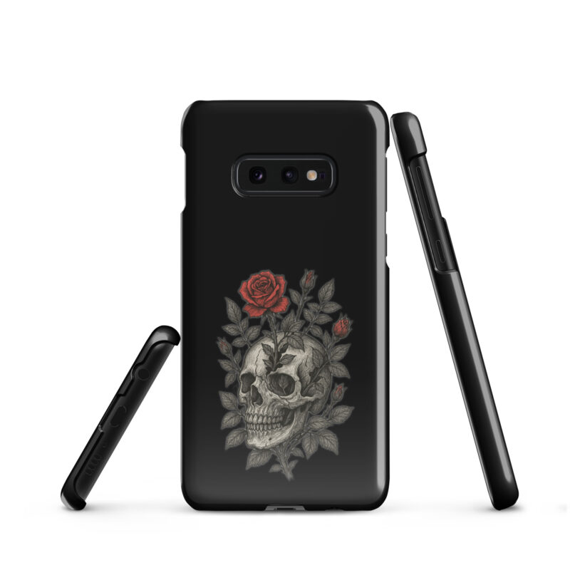 Schädel mit blutroter Rose Snapcase Samsung®-Hülle – Accessoires – klamottn.de
