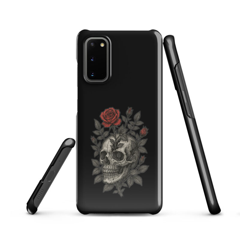 Schädel mit blutroter Rose Snapcase Samsung®-Hülle – Accessoires – klamottn.de