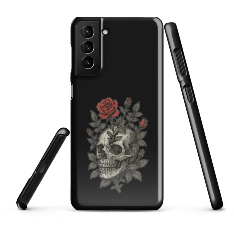 Schädel mit blutroter Rose Snapcase Samsung®-Hülle – Accessoires – klamottn.de