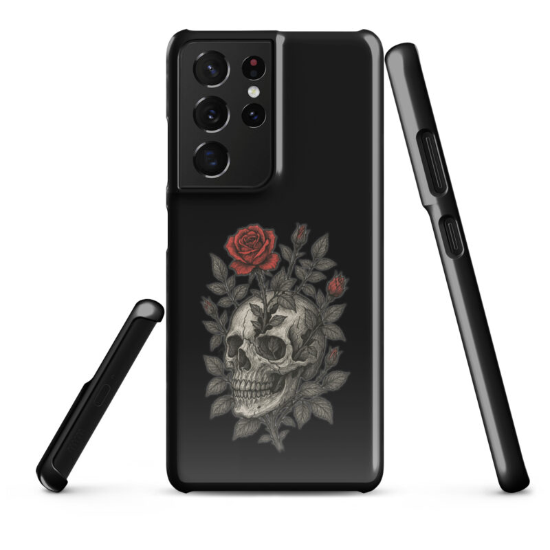 Schädel mit blutroter Rose Snapcase Samsung®-Hülle – Accessoires – klamottn.de