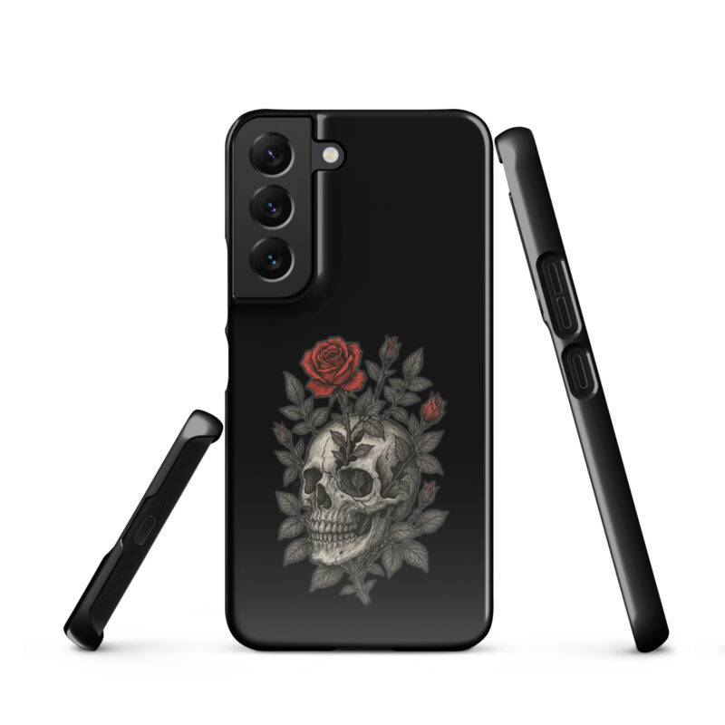 Schädel mit blutroter Rose Snapcase Samsung®-Hülle – Accessoires – klamottn.de