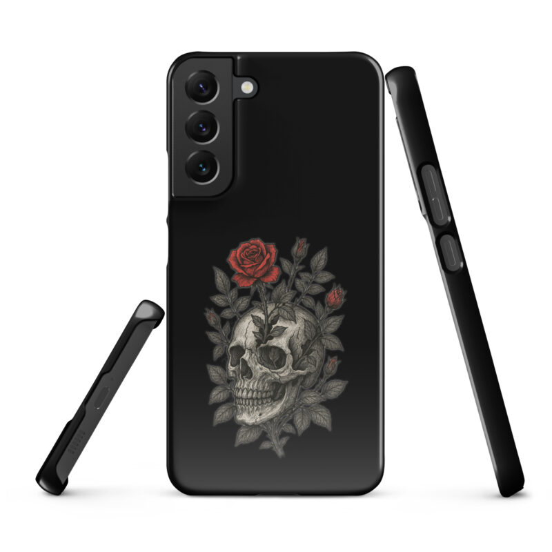 Schädel mit blutroter Rose Snapcase Samsung®-Hülle – Accessoires – klamottn.de
