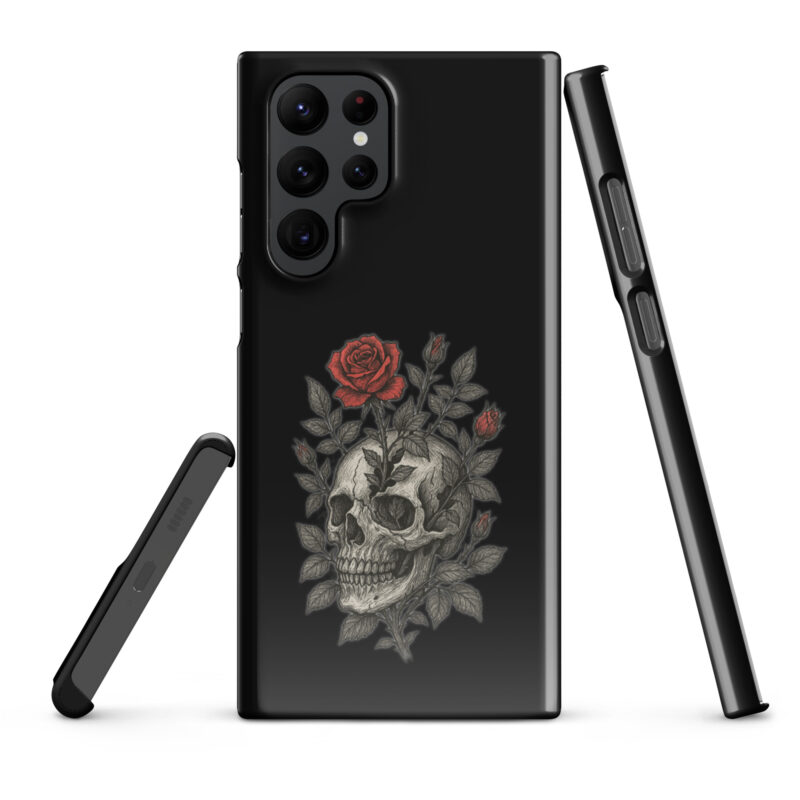 Schädel mit blutroter Rose Snapcase Samsung®-Hülle – Accessoires – klamottn.de