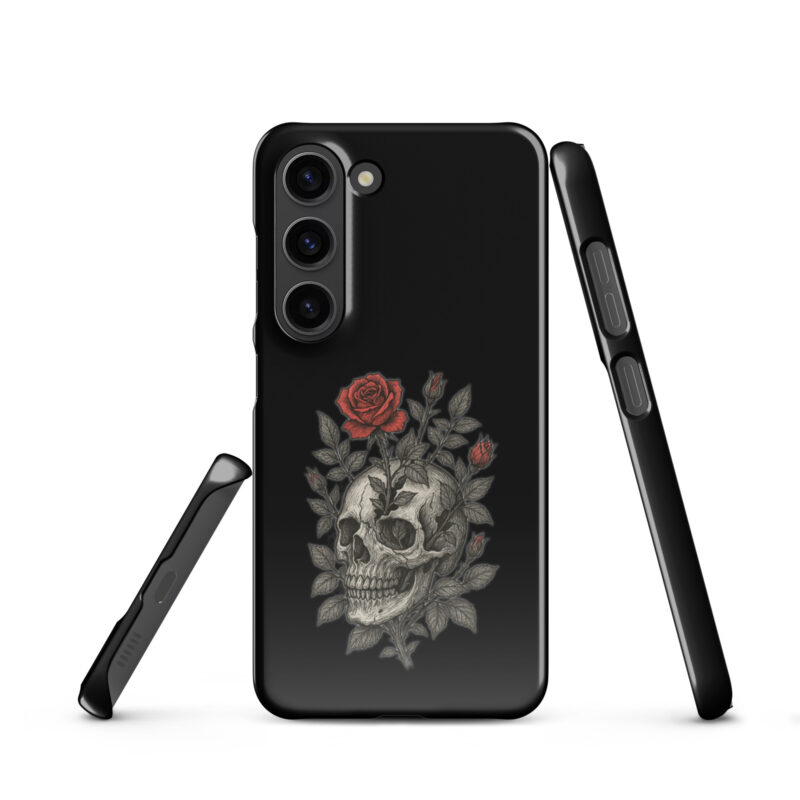 Schädel mit blutroter Rose Snapcase Samsung®-Hülle – Accessoires – klamottn.de
