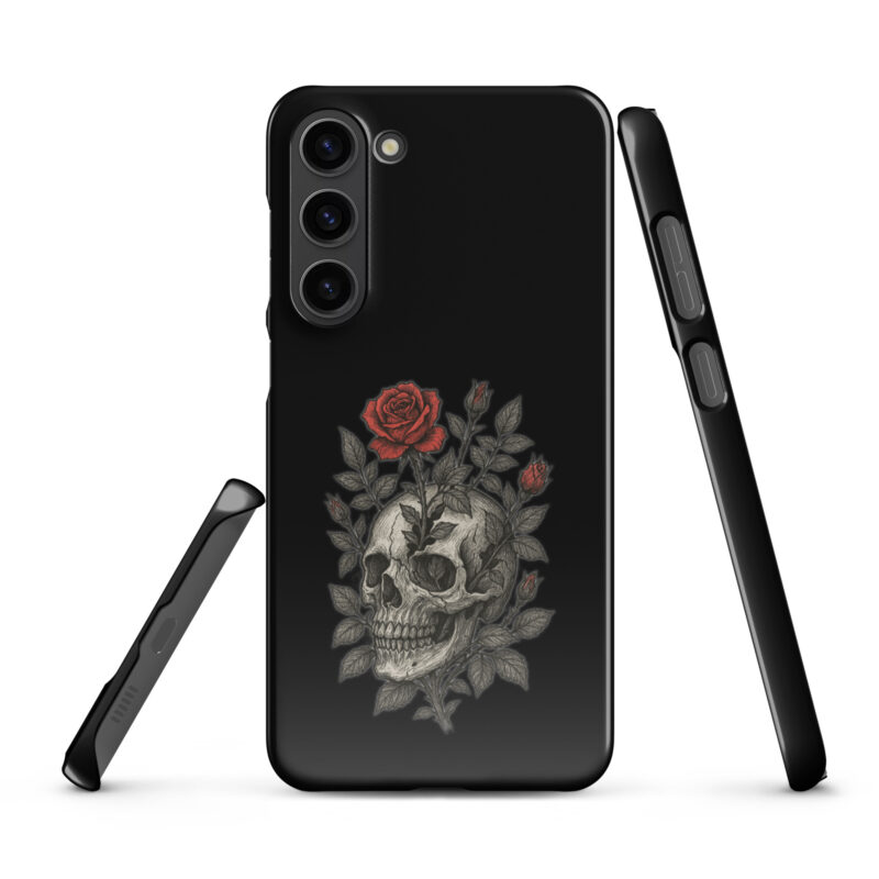 Schädel mit blutroter Rose Snapcase Samsung®-Hülle – Accessoires – klamottn.de