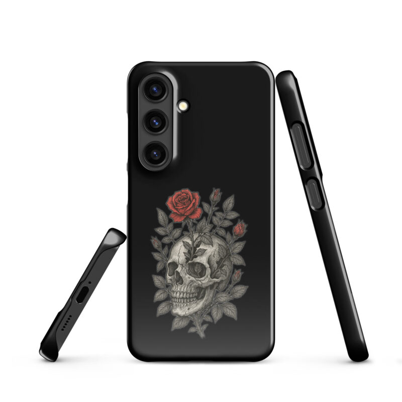 Schädel mit blutroter Rose Snapcase Samsung®-Hülle – Accessoires – klamottn.de