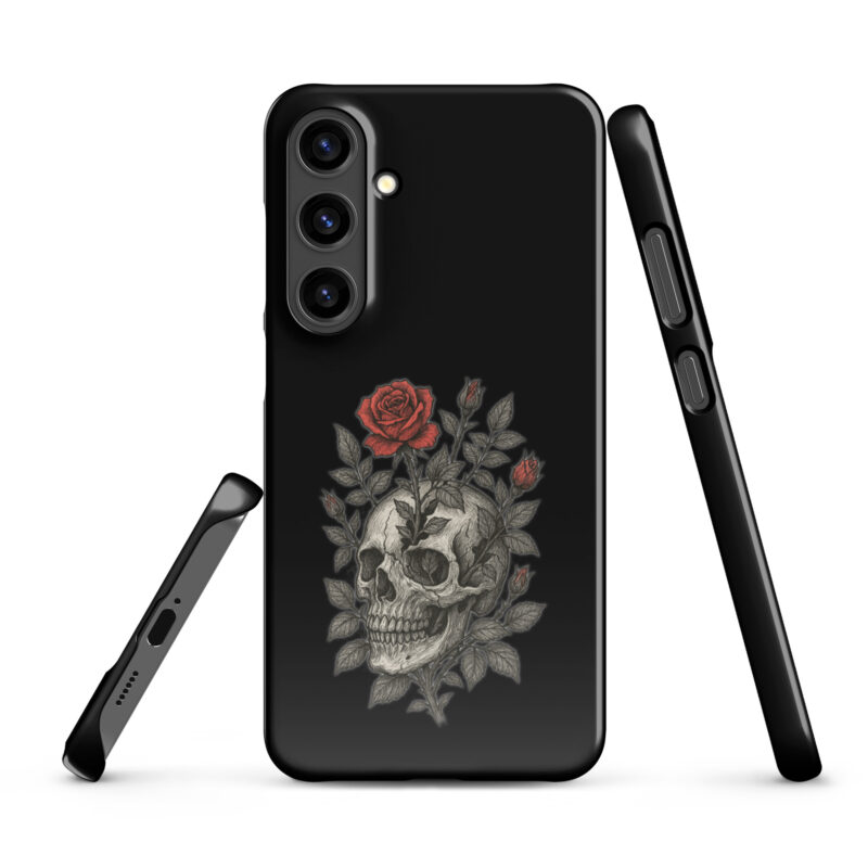 Schädel mit blutroter Rose Snapcase Samsung®-Hülle – Accessoires – klamottn.de