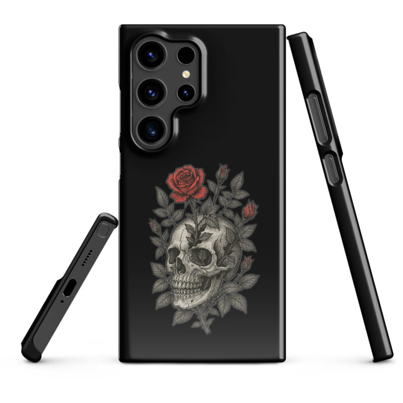 Schädel mit blutroter Rose Snapcase Samsung®-Hülle – Accessoires – klamottn.de