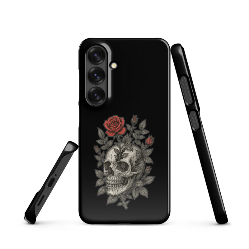 Schädel mit blutroter Rose Snapcase Samsung®-Hülle – Accessoires – klamottn.de
