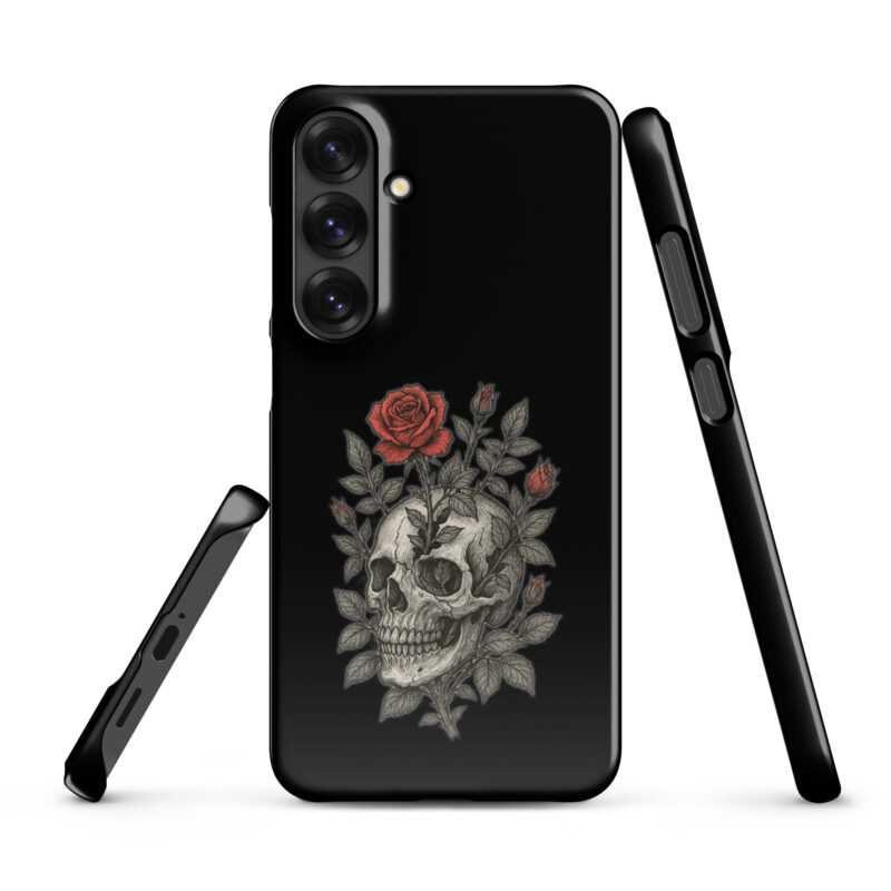 Schädel mit blutroter Rose Snapcase Samsung®-Hülle – Accessoires – klamottn.de