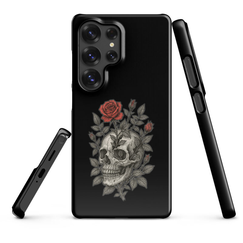 Schädel mit blutroter Rose Snapcase Samsung®-Hülle – Accessoires – klamottn.de