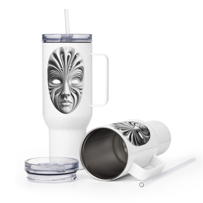 Futuristische Skulpturenmaske Thermobecher – Accessoires – klamottn.de