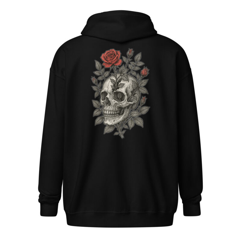Schädel mit blutroter Rose Unisex Heavy-Blend Zip Hoodie – Zip Hoodies – klamottn.de