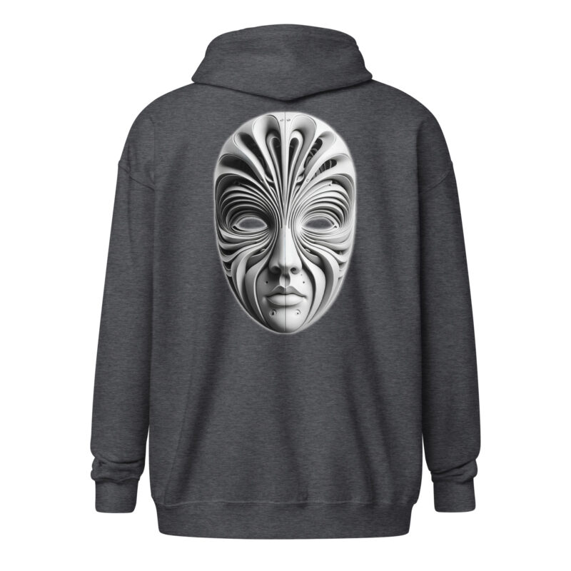 Futuristische Skulpturenmaske Unisex Heavy-Blend Zip Hoodie – Zip Hoodies – klamottn.de