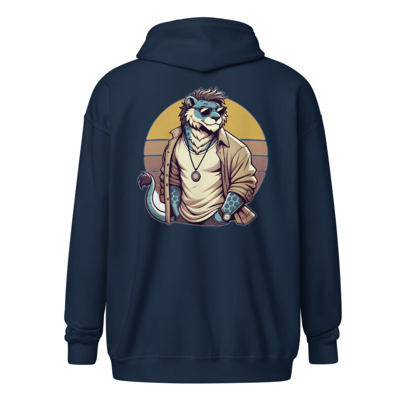 Retro-Leo im Streetstyle Unisex Heavy-Blend Zip Hoodie – Zip Hoodies – klamottn.de