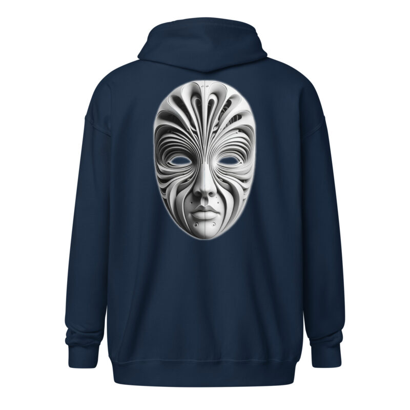 Futuristische Skulpturenmaske Unisex Heavy-Blend Zip Hoodie – Zip Hoodies – klamottn.de