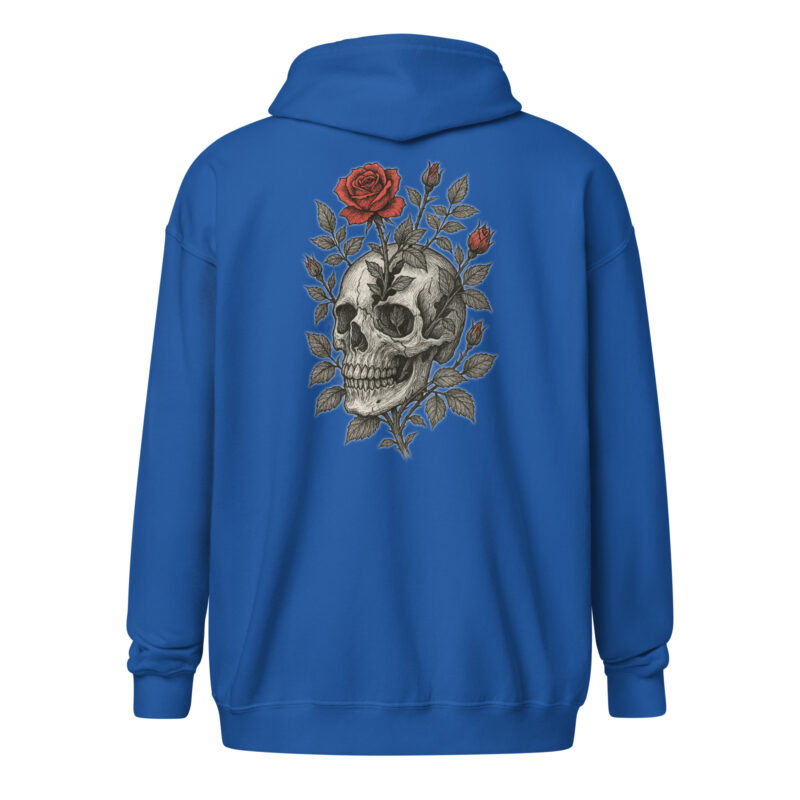 Schädel mit blutroter Rose Unisex Heavy-Blend Zip Hoodie – Zip Hoodies – klamottn.de