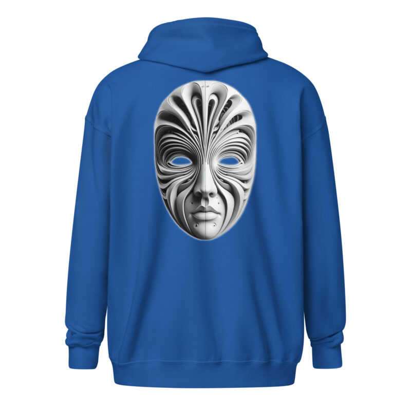 Futuristische Skulpturenmaske Unisex Heavy-Blend Zip Hoodie – Zip Hoodies – klamottn.de