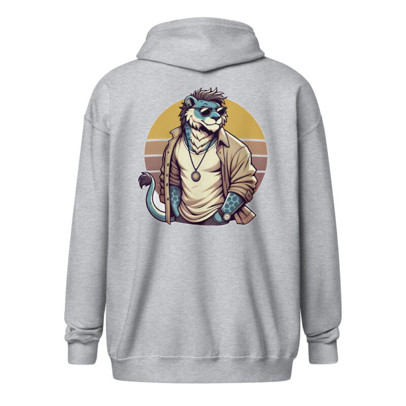 Retro-Leo im Streetstyle Unisex Heavy-Blend Zip Hoodie – Zip Hoodies – klamottn.de