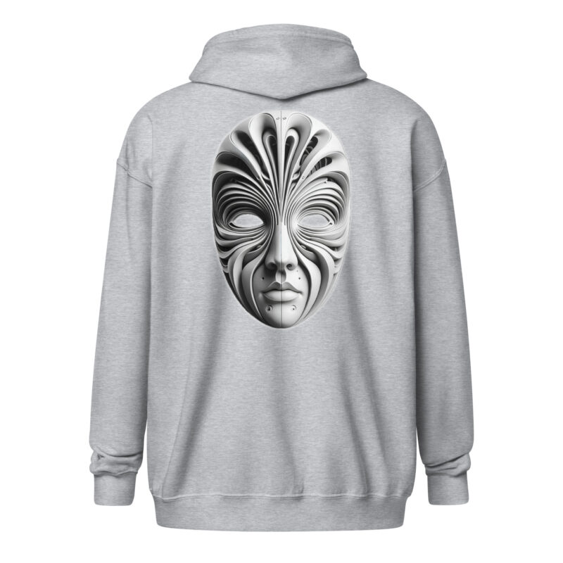 Futuristische Skulpturenmaske Unisex Heavy-Blend Zip Hoodie – Zip Hoodies – klamottn.de