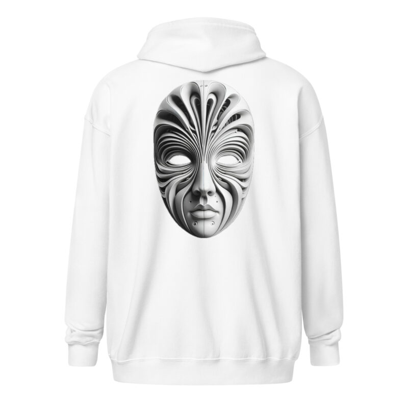 Futuristische Skulpturenmaske Unisex Heavy-Blend Zip Hoodie – Zip Hoodies – klamottn.de