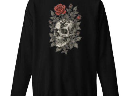 Schädel mit blutroter Rose Unisex-Premium-Pullover – Sweatshirts – klamottn.de Schädel mit blutroter Rose Unisex-Premium-Pullover – Sweatshirts – klamottn.de