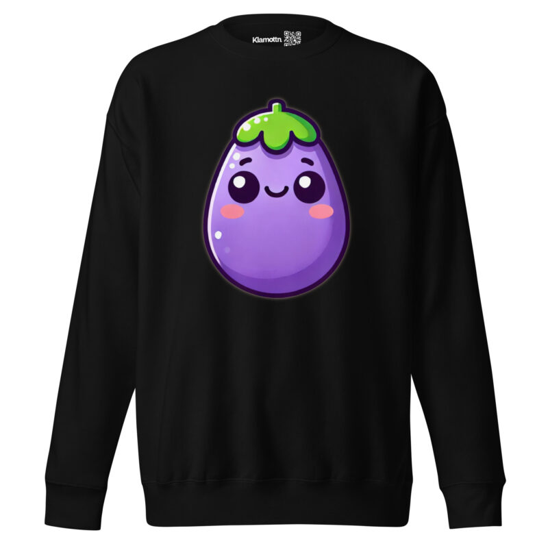 Kawaii Aubergine Unisex-Premium-Pullover – Sweatshirts – klamottn.de