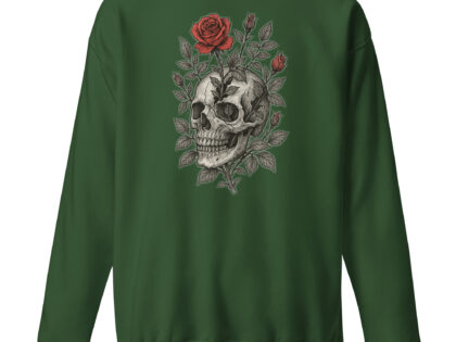 Schädel mit blutroter Rose Unisex-Premium-Pullover – Sweatshirts – klamottn.de Schädel mit blutroter Rose Unisex-Premium-Pullover – Sweatshirts – klamottn.de