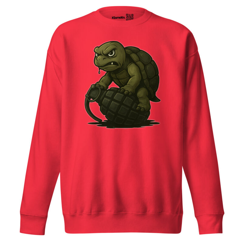 Wütende Schildkröte auf Granate Unisex-Premium-Pullover – Sweatshirts – klamottn.de