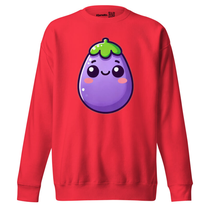 Kawaii Aubergine Unisex-Premium-Pullover – Sweatshirts – klamottn.de