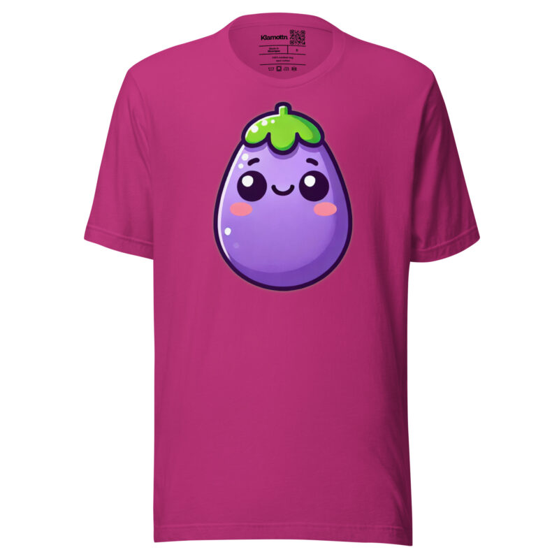 Kawaii Aubergine Unisex-T-Shirt – T-Shirts – klamottn.de