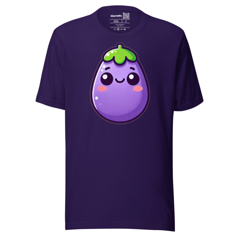Kawaii Aubergine Unisex-T-Shirt – T-Shirts – klamottn.de