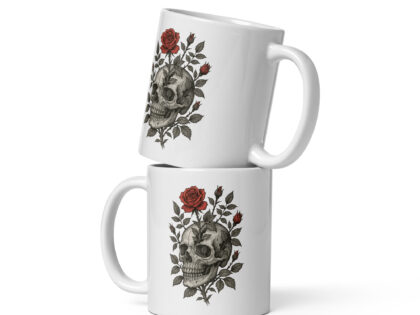 Schädel mit blutroter Rose Tasse – Home & Living – klamottn.de Schädel mit blutroter Rose Tasse – Home & Living – klamottn.de