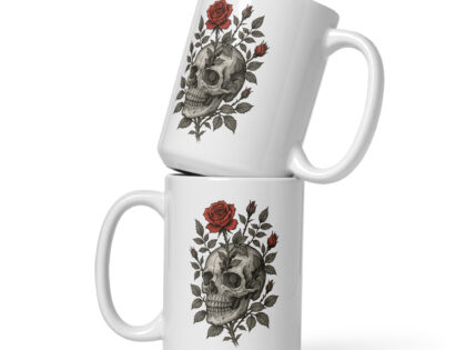 Schädel mit blutroter Rose Tasse – Home & Living – klamottn.de Schädel mit blutroter Rose Tasse – Home & Living – klamottn.de