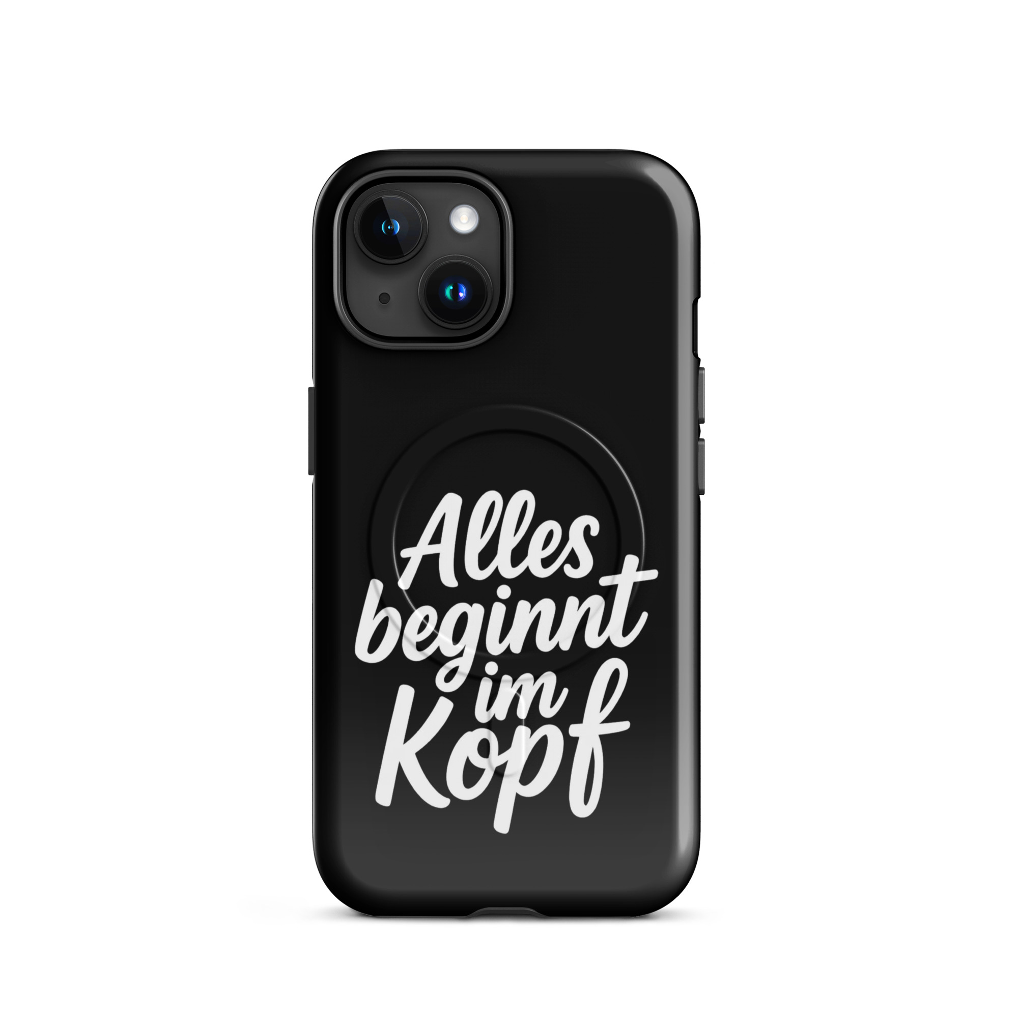 Alles beginnt im Kopf Hardcase iPhone®-Hülle mit MagSafe® – Accessoires – klamottn.de Alles beginnt im Kopf Hardcase iPhone®-Hülle mit MagSafe® – Accessoires – klamottn.de